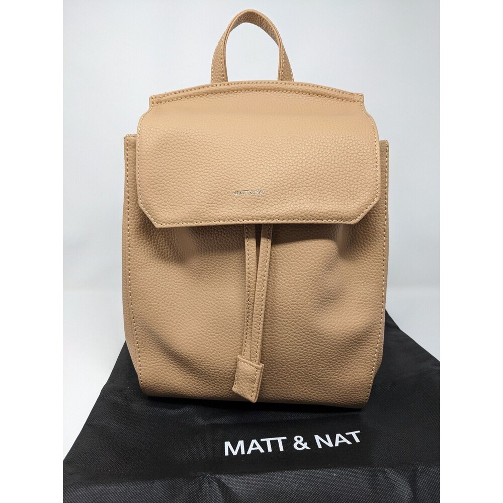 MATT & NAT  Mumbai Med Purity Backpack Scone Tan Vegan Drawstring NWT MSRP $155